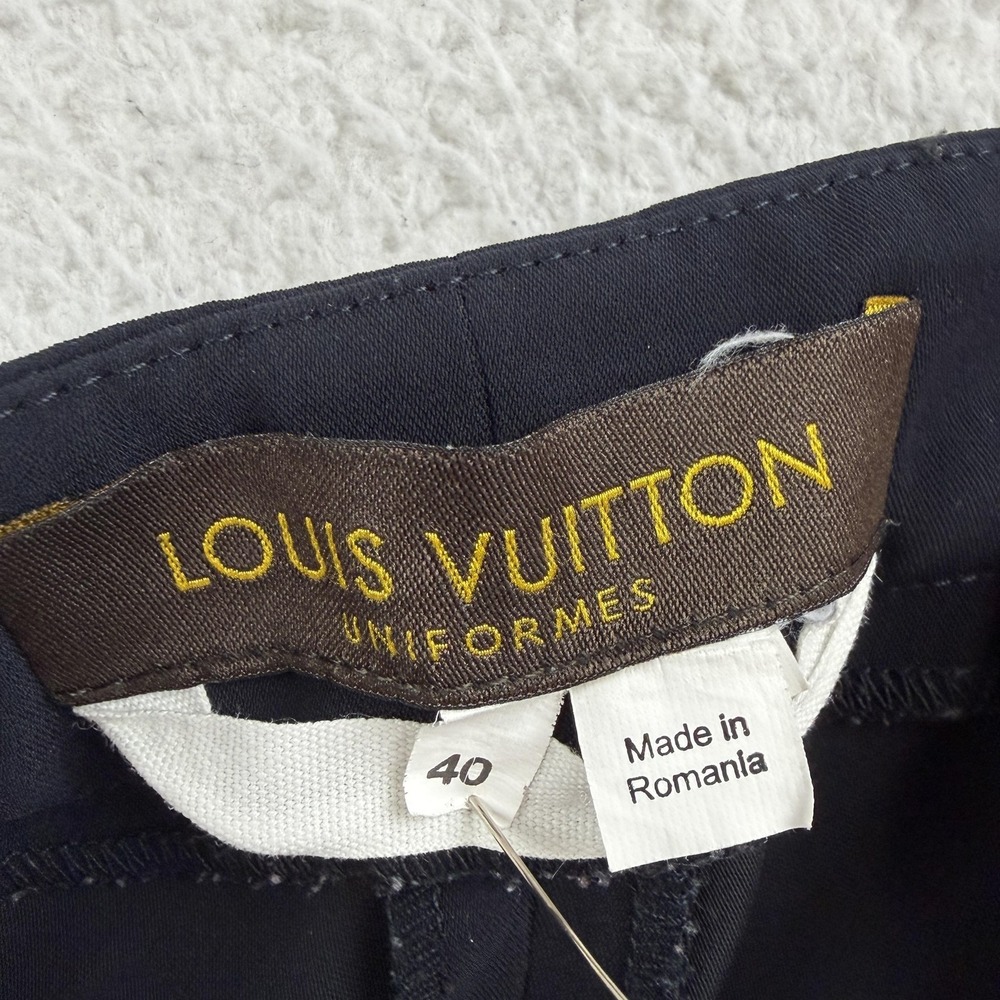 Louis Vuitton Dress Pants Womens 40 Black Straight Leg Polyester Uniform Work - Picture 3 of 11